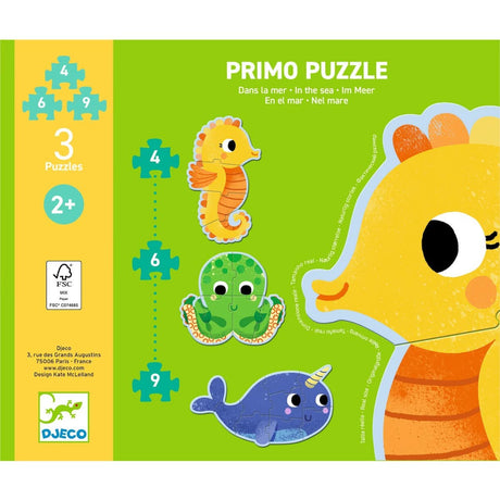 Primo puzzle géant - Dans la mer (4 à 9 pcs) - Casse-têtes by Djeco
