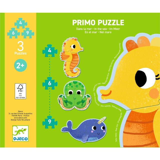 Primo puzzle géant - Dans la mer (4 à 9 pcs) - Casse-têtes by Djeco