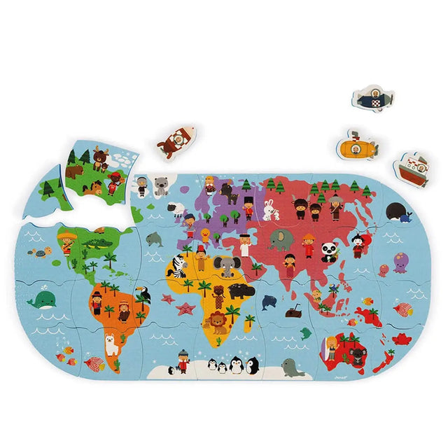 Puzzle carte des explorateurs de bain - Jouets de bain by Janod