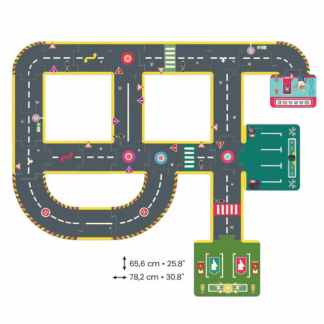 Puzzle circuit géant Crazy Motors (26 pcs) - Casse-têtes by Djeco
