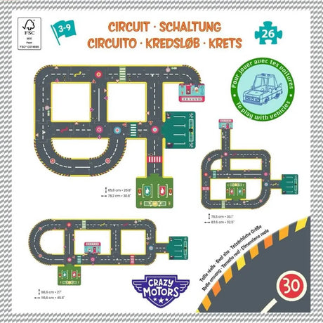 Puzzle circuit géant Crazy Motors (26 pcs) - Casse-têtes by Djeco