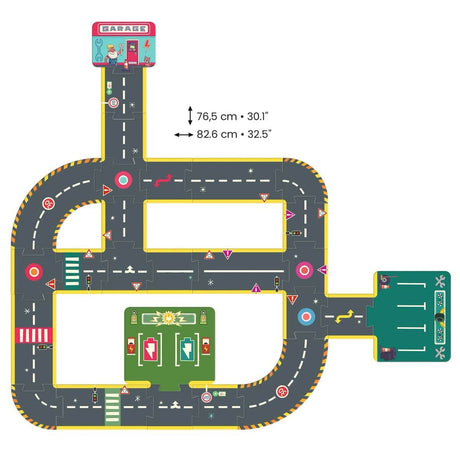 Puzzle circuit géant Crazy Motors (26 pcs) - Casse-têtes by Djeco