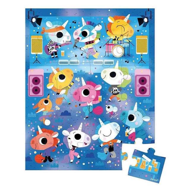 Puzzle Concert Rock des licornes (24 pcs)-Casse-têtes-Janod-Comme des Pirates