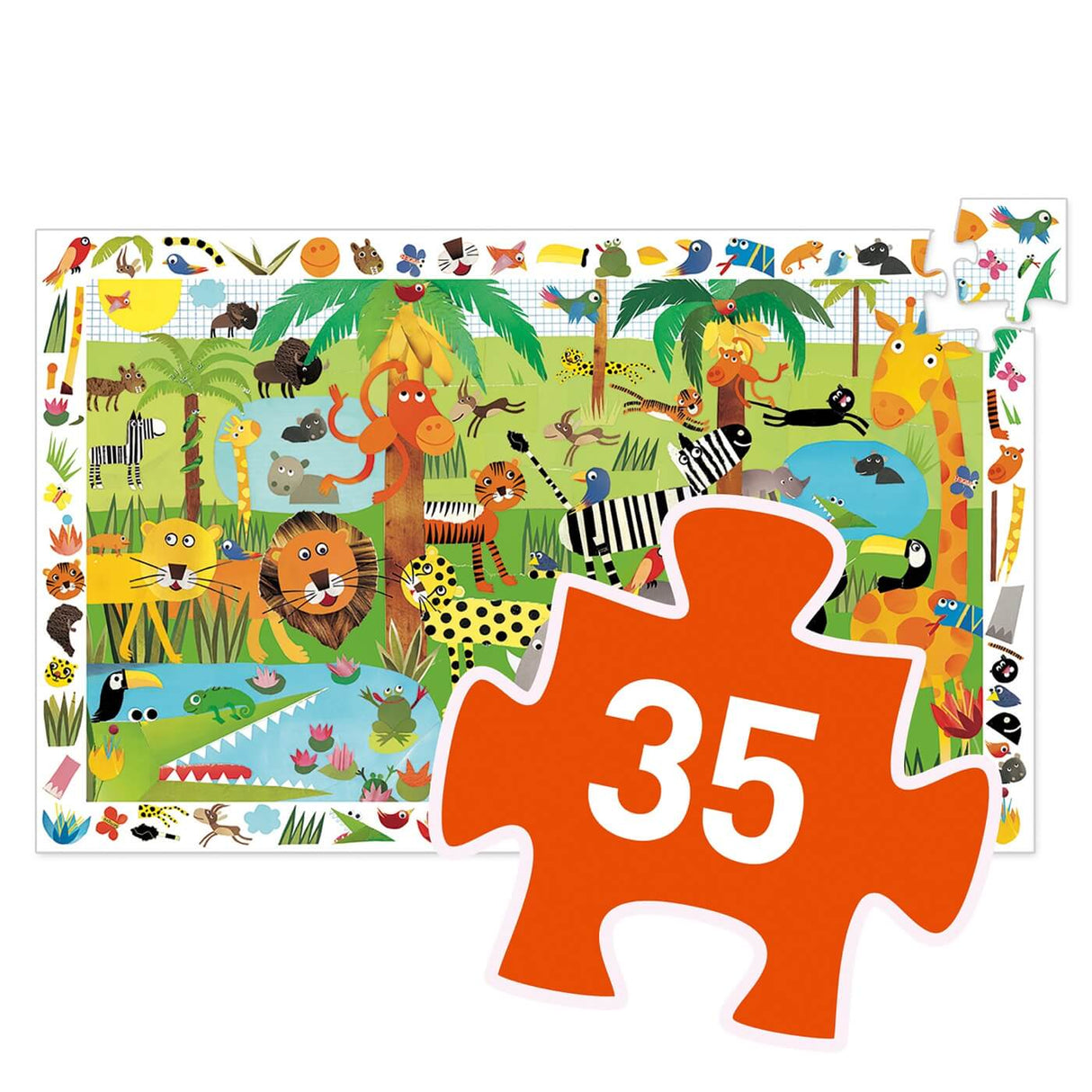 Puzzle d'observation - Jungle (35 pcs)-Casse-têtes-Djeco-Comme des Pirates