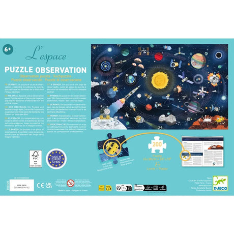 Puzzle d'observation - L'espace (200 pcs) - Casse-têtes by Djeco