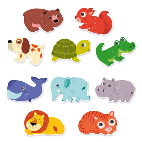 Puzzle duo - Animaux (10 x 2 pcs) - Casse-têtes by Djeco