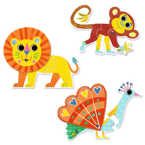 Puzzle Duo Articulo - Animaux sauvages (6x2 pcs) - Casse-têtes by Djeco