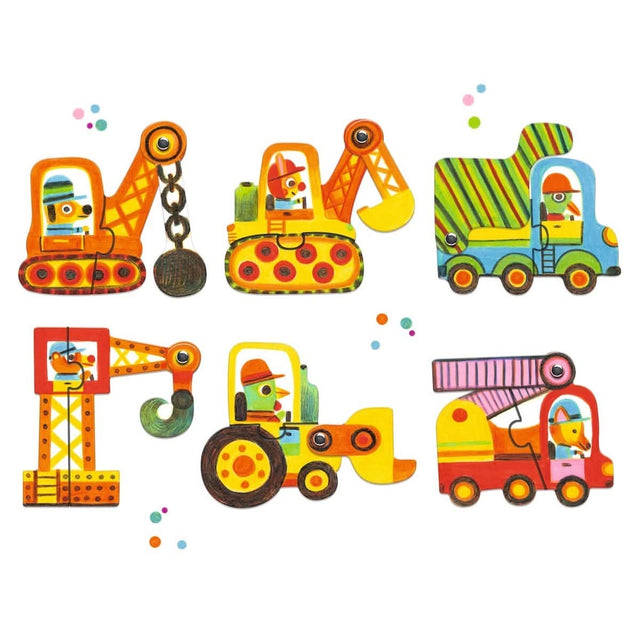 Puzzle Duo - Articulo Véhicules (6x2 pcs) - Casse-têtes by Djeco