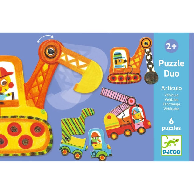 Puzzle Duo - Articulo Véhicules (6x2 pcs) - Casse-têtes by Djeco