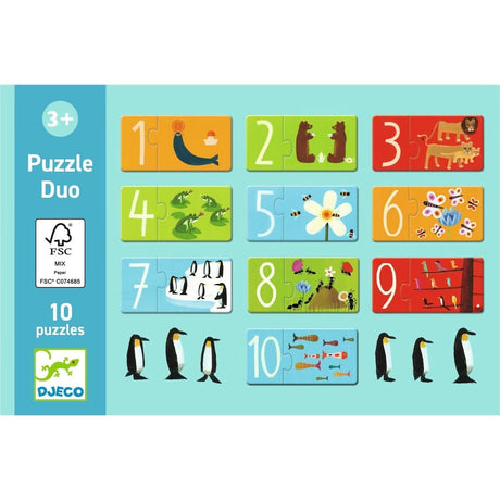 Puzzle Duo - Chiffres (10x2 pcs) - Casse-têtes by Djeco