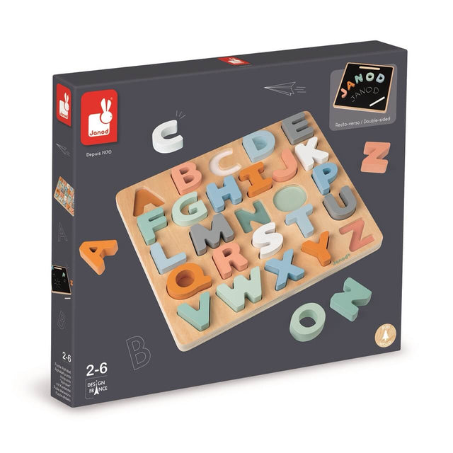 Puzzle en bois Alphabet + tableau ardoise - Casse-têtes by Janod