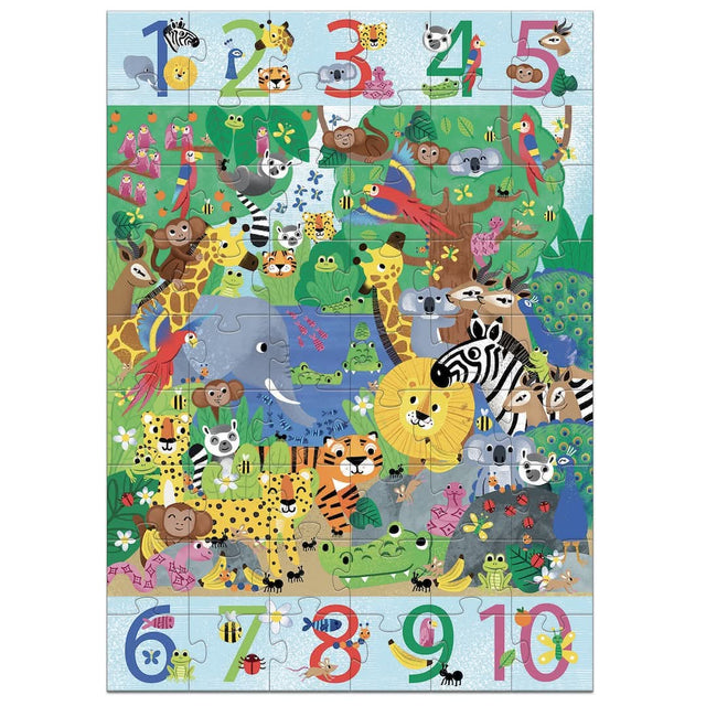 Puzzle géant - 1 à 10 Jungle (54 pcs) - Casse-têtes by Djeco