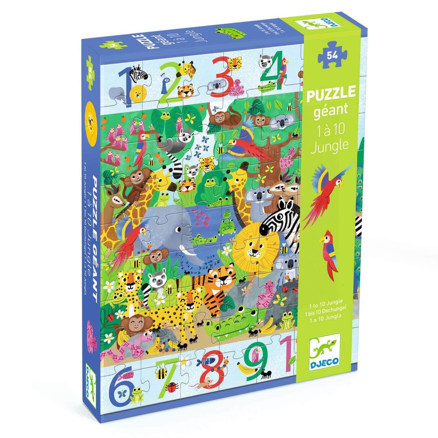 おもちゃ Jigsaw: Student Book1 Giant Puzzle - 1 to 10 Jungle (54 pcs) – Comme des Pirates