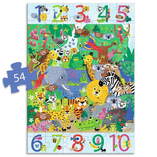 Puzzle géant - 1 à 10 Jungle (54 pcs) - Casse-têtes by Djeco