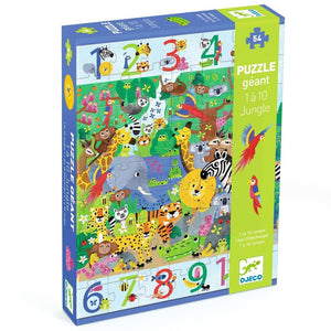 Puzzle géant - 1 à 10 Jungle (54 pcs) - Casse-têtes by Djeco