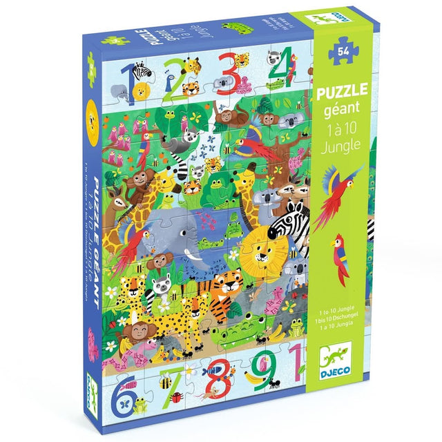 Puzzle géant - 1 à 10 Jungle (54 pcs) - Casse-têtes by Djeco