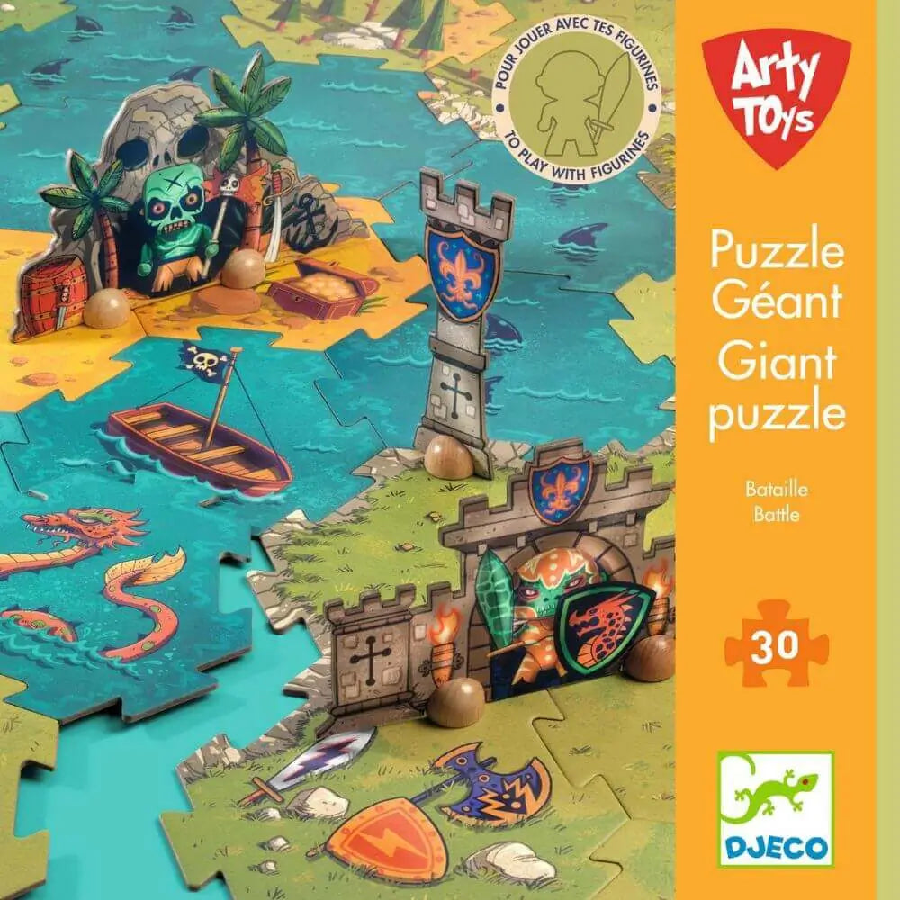 Puzzle géant champ de bataille Arty Toys (30 pcs) - Casse-têtes by Djeco