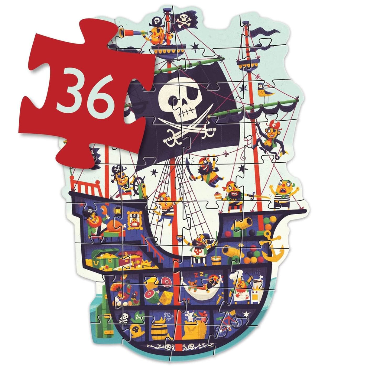 Puzzle géant - Bateau de Pirates (36 pcs)-Casse-têtes-Djeco-Comme des Pirates