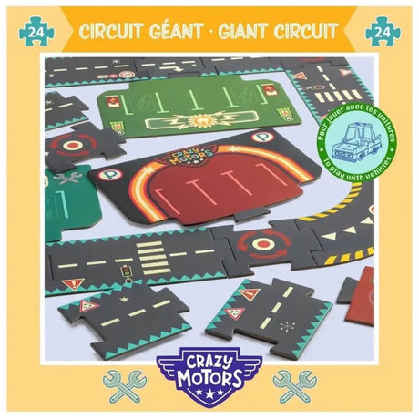 Puzzle géant - Circuit de ville Crazy Motors (24 pcs) - Casse-têtes by Djeco