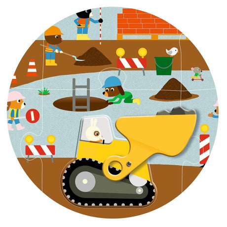Puzzle géant - Le chantier (12 pcs + 5 articulées) - Casse-têtes by Djeco