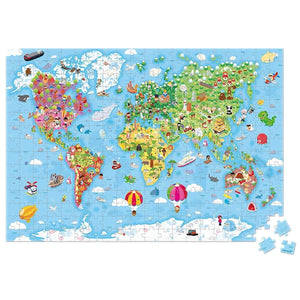 Puzzle géant - Carte du monde (300 pcs) - Casse-têtes by Janod
