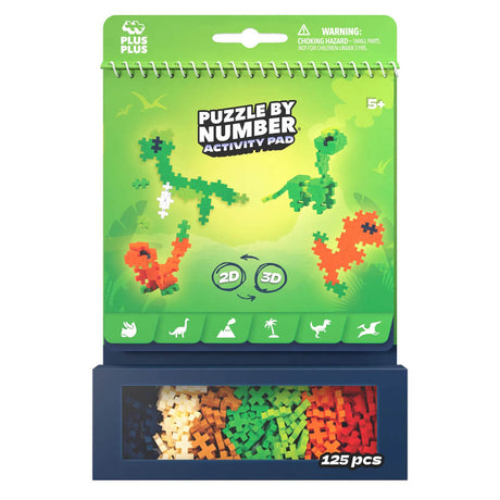 Puzzle par numéro - Bloc d'activités Dinosaures - Jeux d'assemblage by Plus-Plus