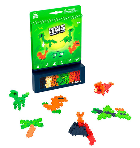 Puzzle par numéro - Bloc d'activités Dinosaures - Jeux d'assemblage by Plus-Plus