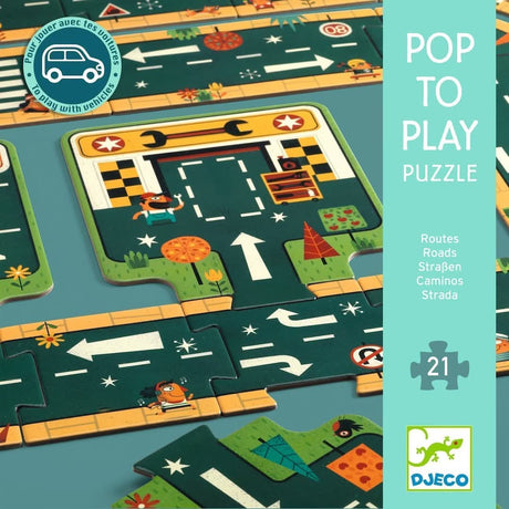 Puzzle Pop to Play - Routes (21 pcs) - Casse-têtes by Djeco