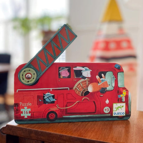 Puzzle silhouette - Camion de pompier (16 pcs) - Casse-têtes by Djeco