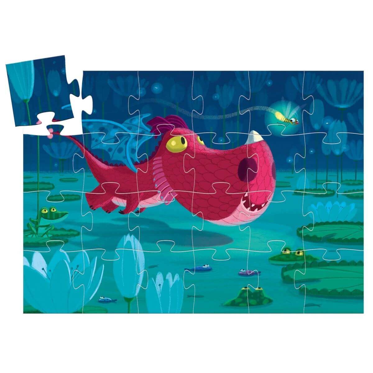 Puzzle silhouette - Edmond le dragon (24 pcs)-Casse-têtes-Djeco-Comme des Pirates