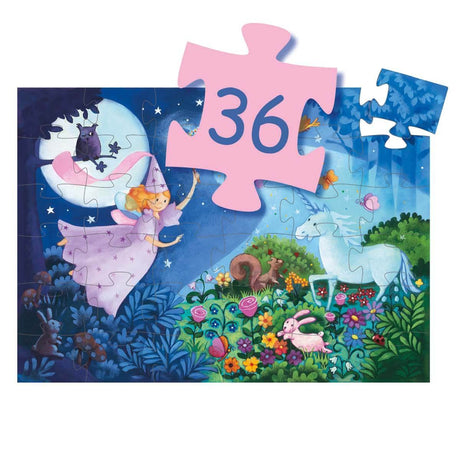 Puzzle silhouette - Fée et la licorne (36 pcs)-Djeco-Comme des Pirates