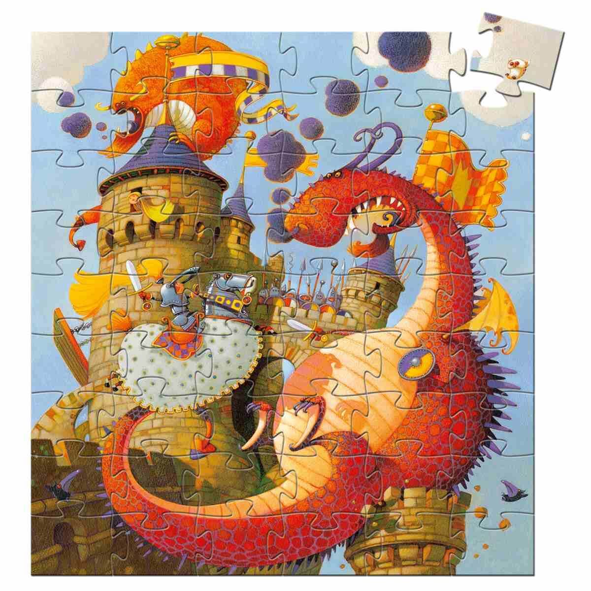 Puzzle silhouette - Vaillant et les dragons (54 pcs)-Casse-têtes-Djeco-Comme des Pirates