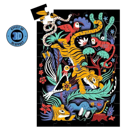 Puzzle Wizzy - Le saut du tigre (50 pcs) - Casse-têtes by Djeco