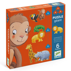 Puzzles géants - Ouistiti et ses amis (4 à 9 pcs) - Casse-têtes by Djeco
