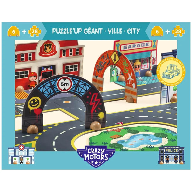Puzzle'Up géant - Ville Crazy Motors (33 pcs) - Casse-têtes by Djeco