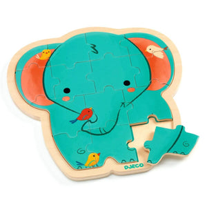 Puzzlo Éléphant (14 pcs)-Casse-têtes-Djeco-Comme des Pirates