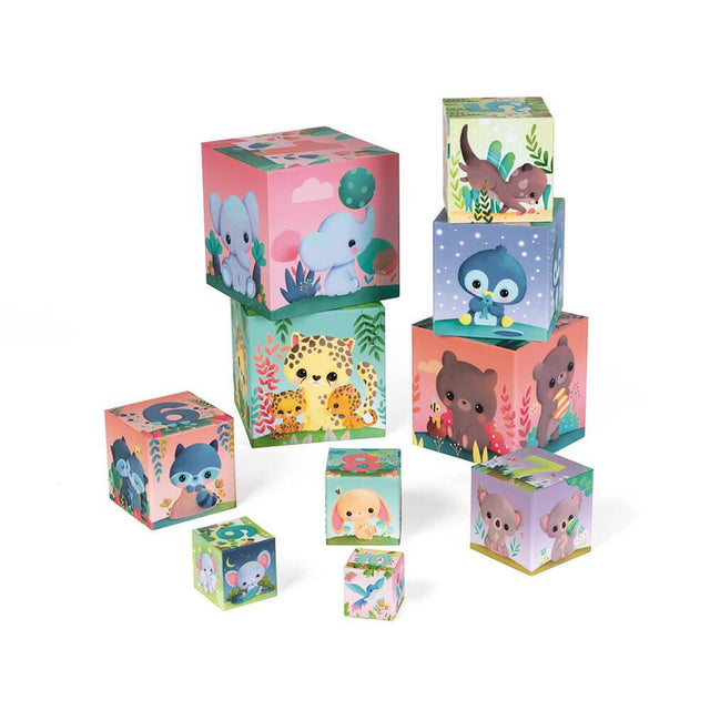 Pyramide cubes animaux tous mignons-Janod-Comme des Pirates