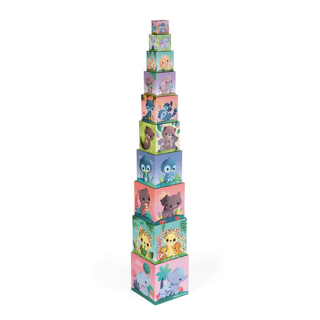 Pyramide cubes animaux tous mignons-Janod-Comme des Pirates