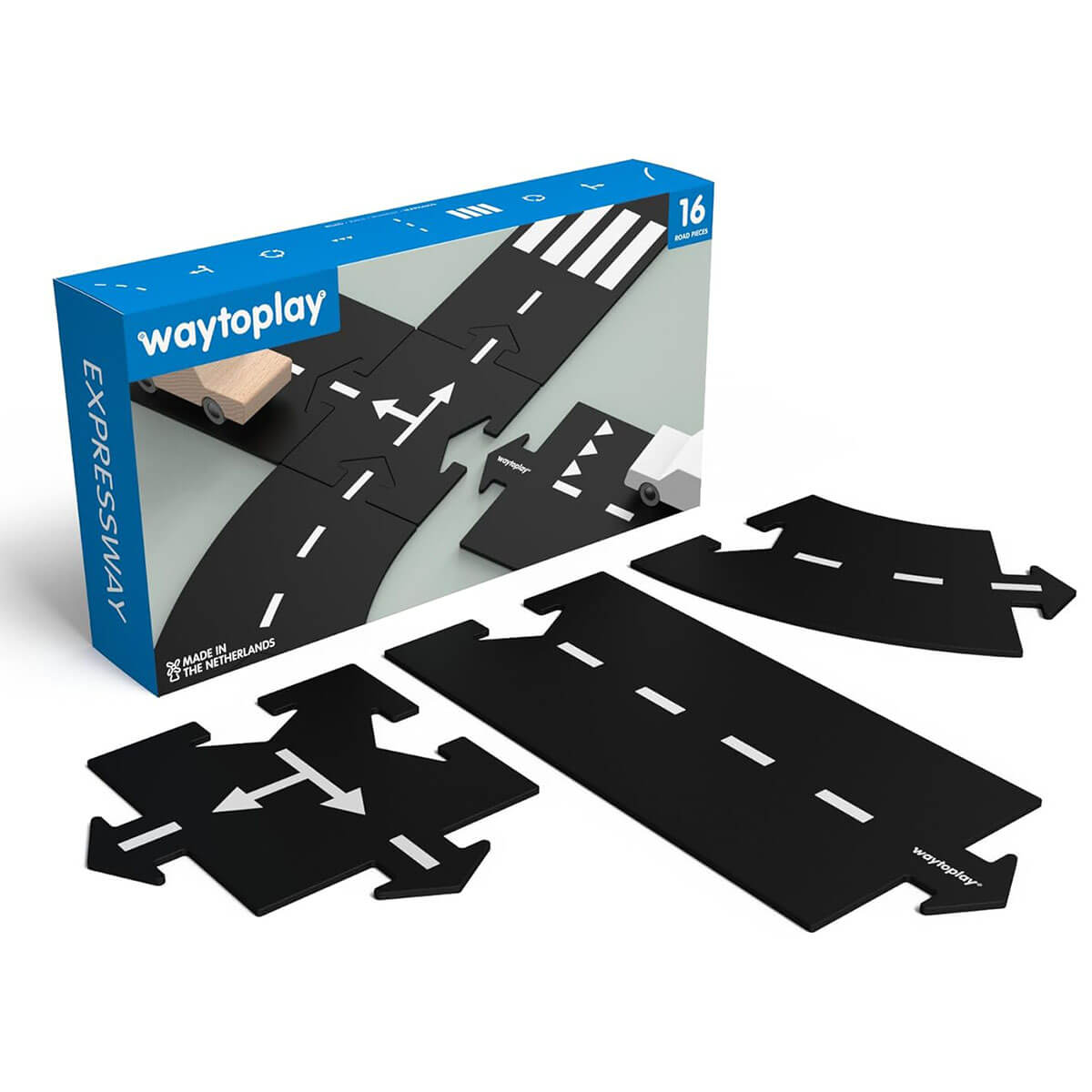 Routes flexibles Expressway (16 pcs) - Véhicules de jeu by Waytoplay