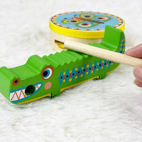 Set de percussions Animambo: tambourin, maracas, guiro - Jouets musicaux by Djeco