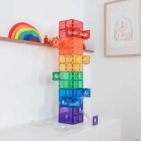 Super Parcours de billes Arc-en-ciel (134 pcs) - Jeux de construction by Connetix