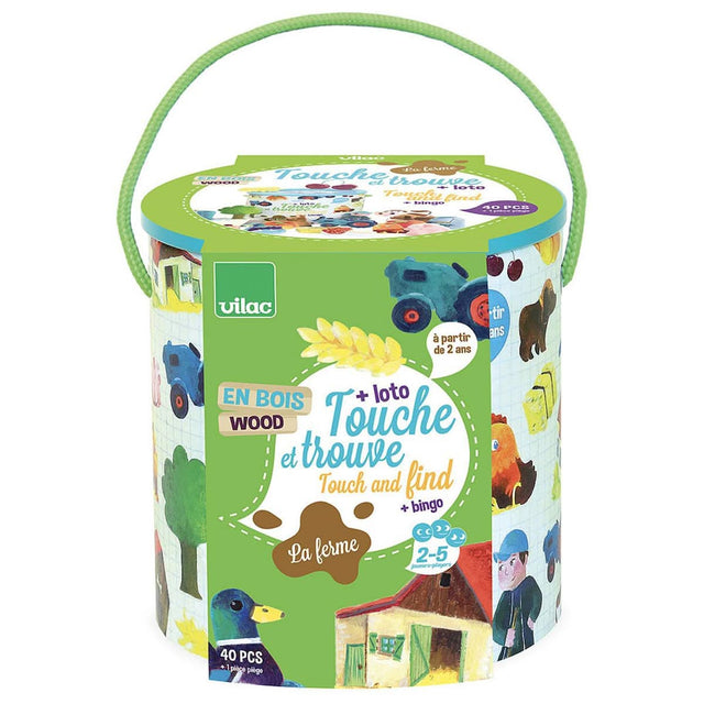 Touche et trouve loto-bingo - La ferme - Jeux de motricité fine by Vilac