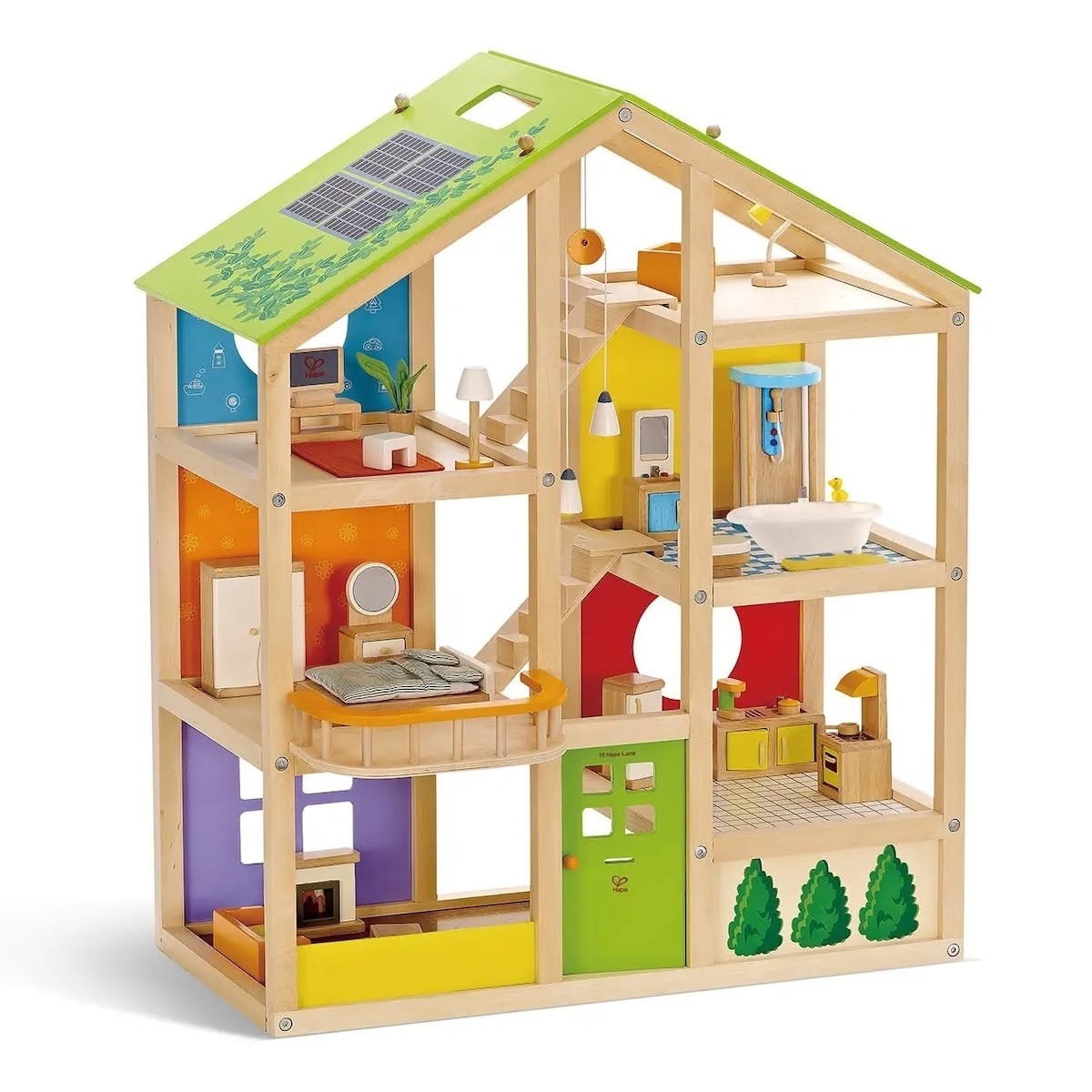 Maison de poupées 4 saisons meublée (36 pcs) - Maisons de poupée by Hape