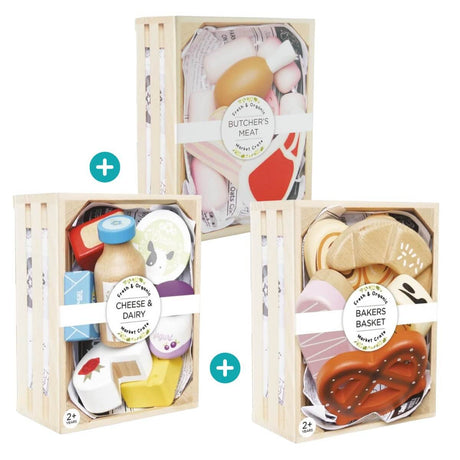 Trio de caissettes d'aliments du marché - Jouets d'imitation by Le Toy Van