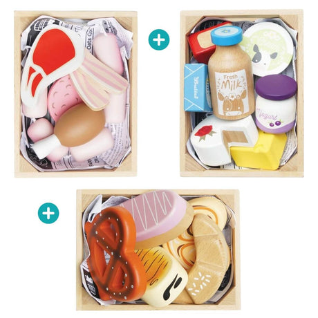 Trio de caissettes d'aliments du marché - Jouets d'imitation by Le Toy Van