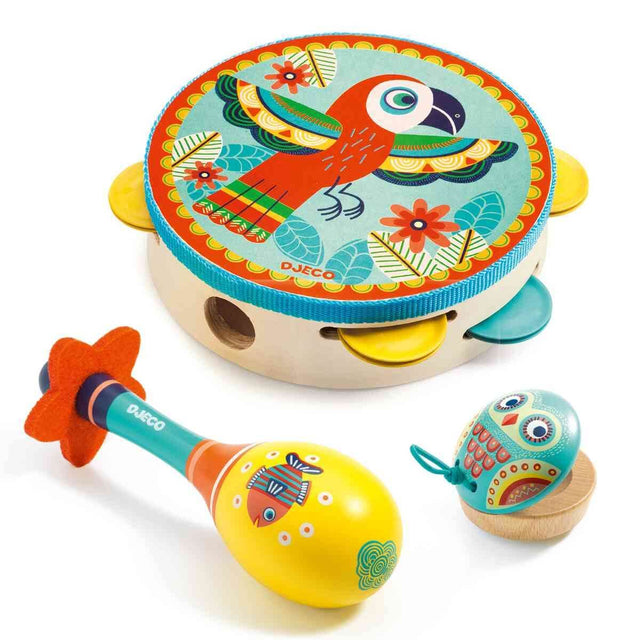 Trio d'instruments de percussion Animambo-Jouets musicaux-Djeco-Comme des Pirates