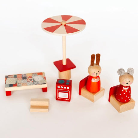 Trio La Grande Famille : Voiture + Caravane + Figurines - Ensembles de jeu by Moulin Roty