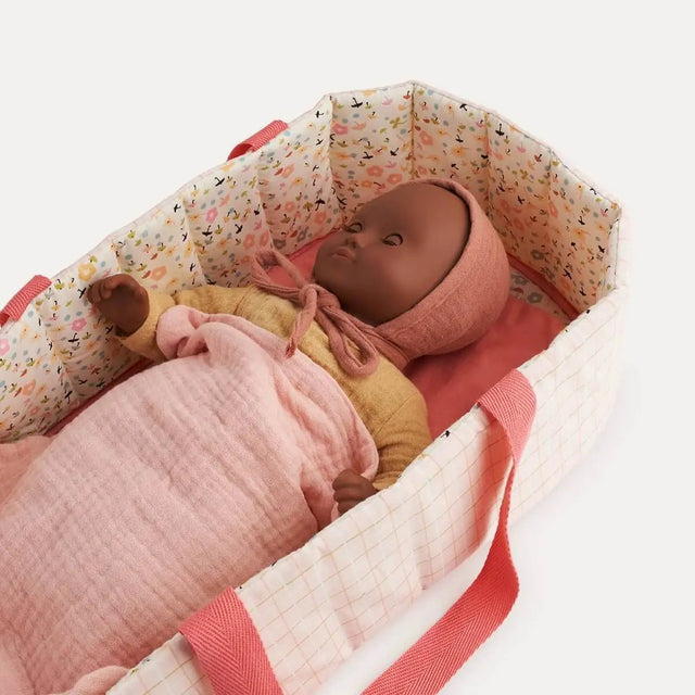 Trio Pomea rose - Sac à langer + Lit + Porte-bébé - Accessoires poupée by Djeco