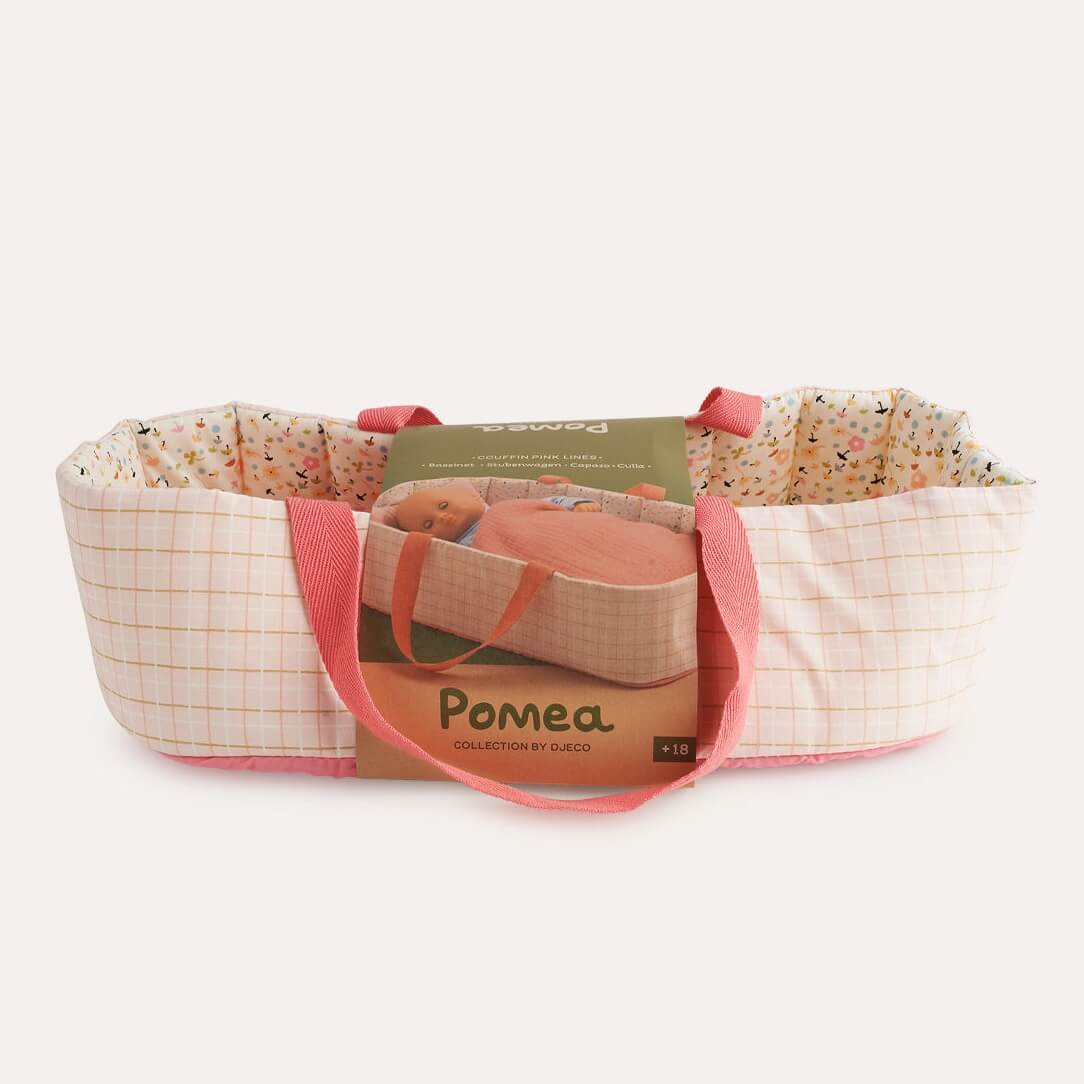 Trio Pomea rose - Sac à langer + Lit + Porte-bébé - Accessoires poupée by Djeco