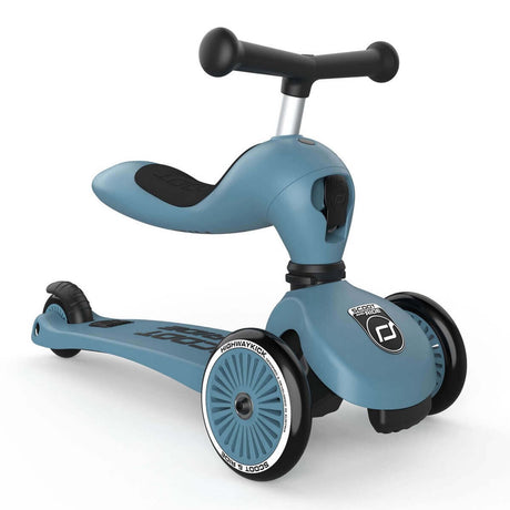 Trottinette 2-en-1 Highwaykick 1 - Bleu Acier - Jeux d'extérieur by Scoot & Ride